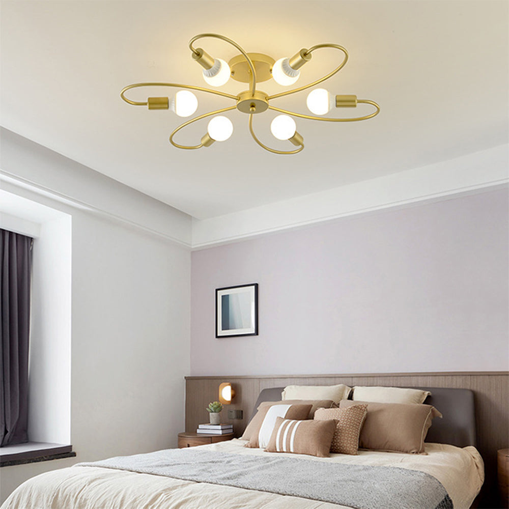 Valentina Industriele LED Plafondlamp Zwart Goud Metaal Slaapkamer