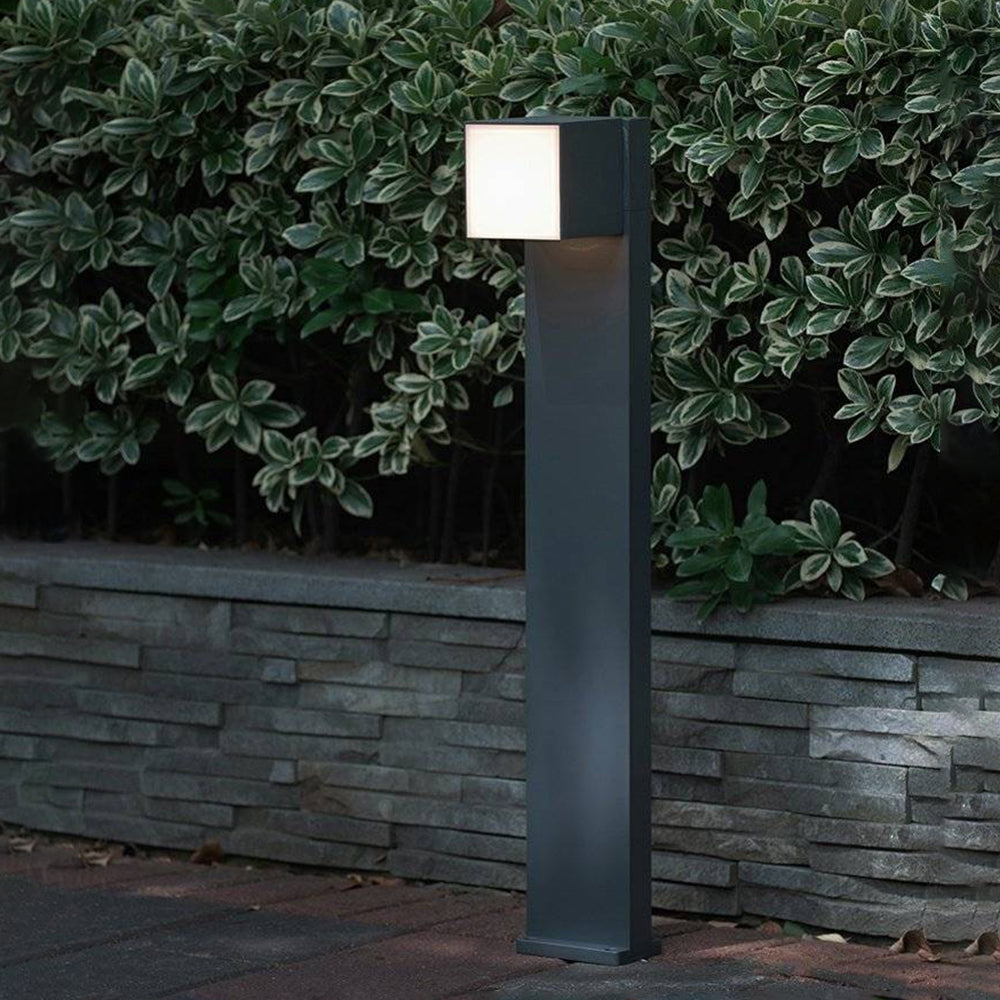 Pena Moderne LED Kubus Buitenlamp Zonne Metaal Zwart Tuin/Stoeprand/Balkon