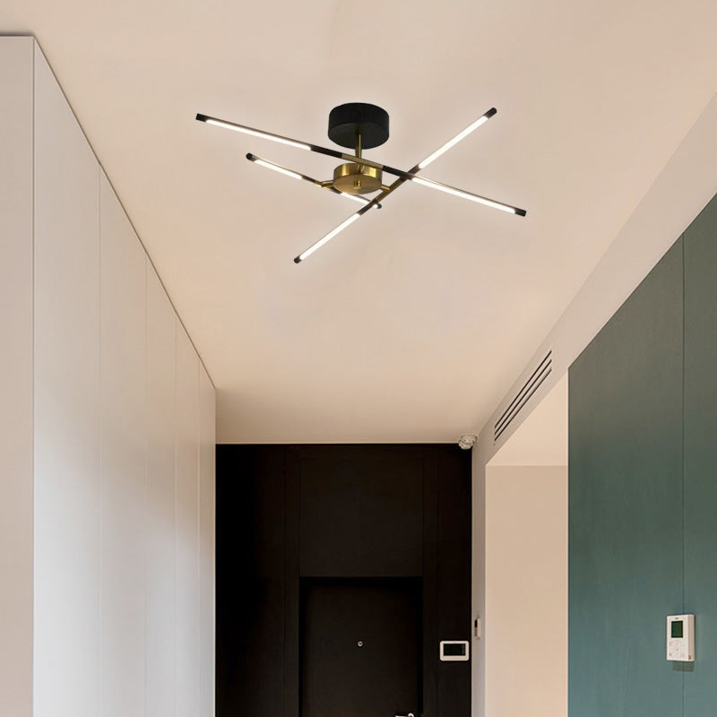 Edge Industriele LED Plafondlamp Zwart/Goud Metaal Acryl Woon/Slaapkamer