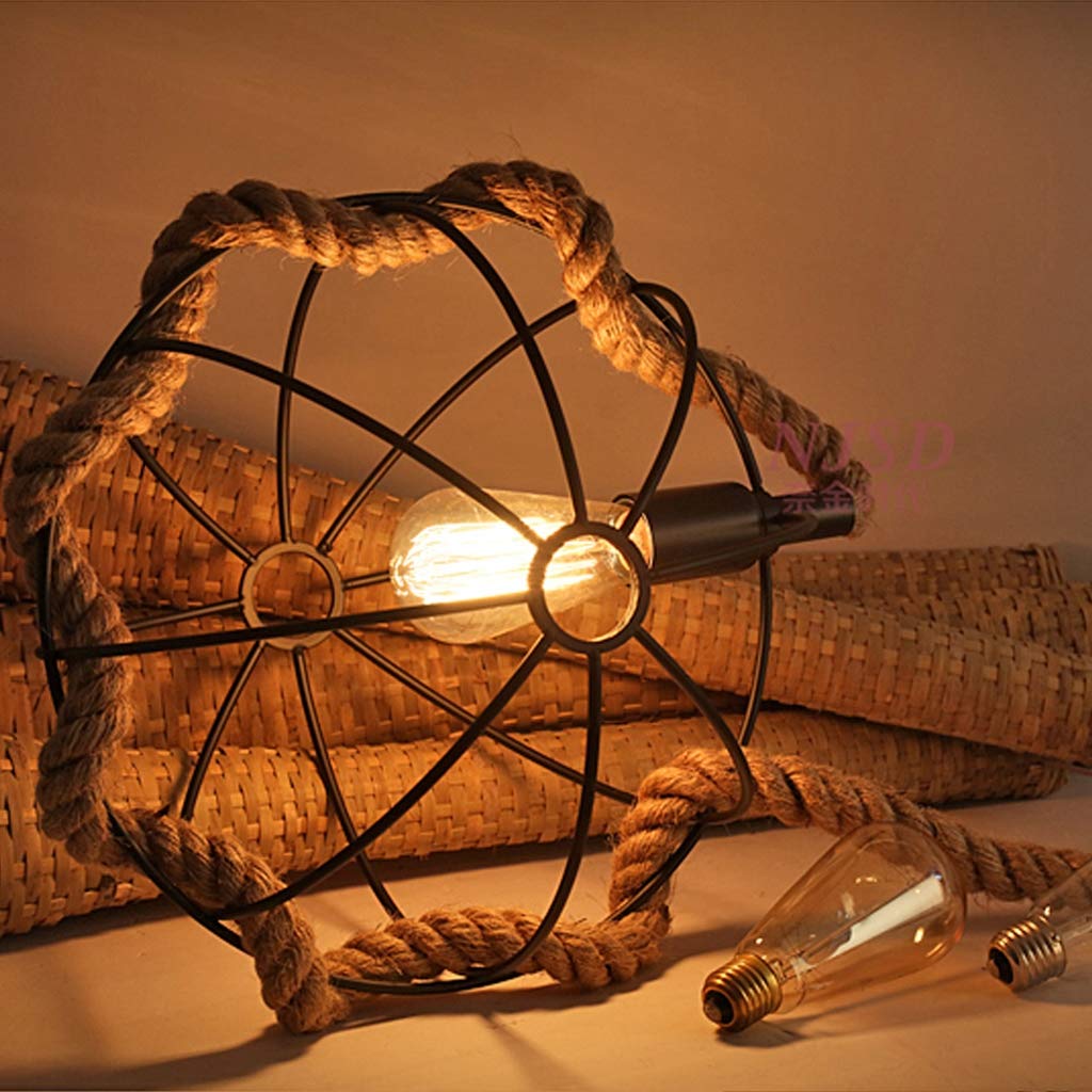 Epoch Retro LED Hanglampen Zwart Metaal/Touw Bar/Woonkamer