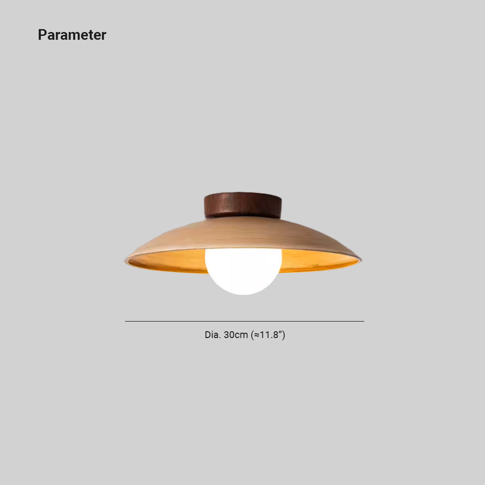 Ozawa Vintage LED Plafondlamp Wit Metaal Hout Glas Slaapkamer