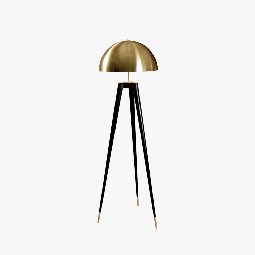 Carins Moderne Bol/Driepoot LED Vloerlamp Zwart/Goud Metaal Slaapkamer