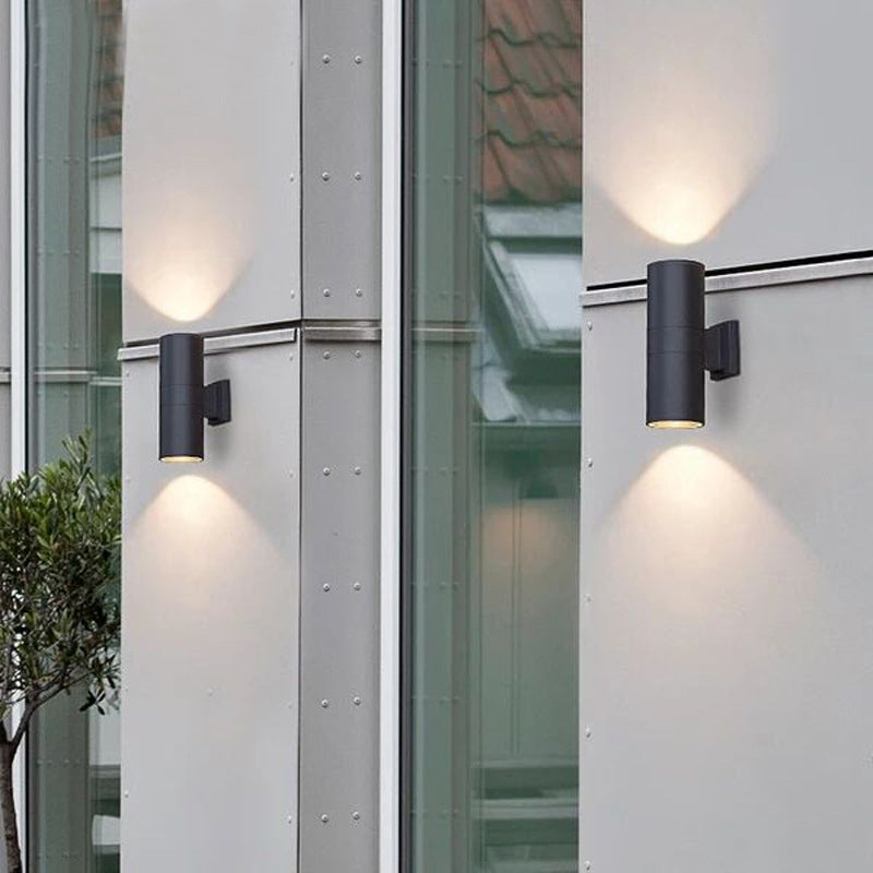 Orr Moderne Kleine LED Wandlampen Zwart Metaal Glas Hal Buiten Tuin