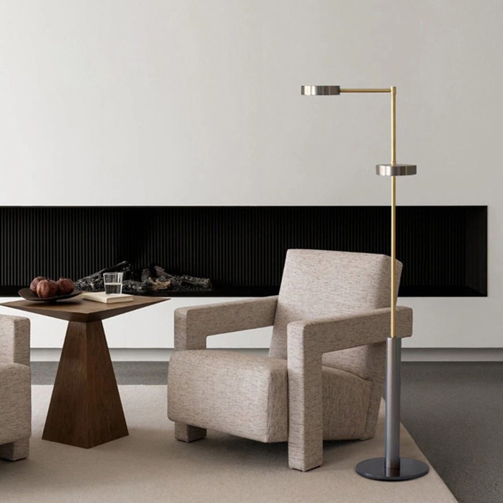Salgado Minimalistische LED Vloerlamp Zwart Goud Metaal Woonkamer