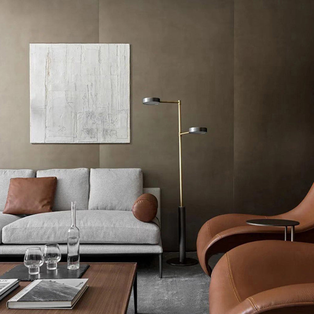 Salgado Minimalistische LED Vloerlamp Zwart Goud Metaal Woonkamer