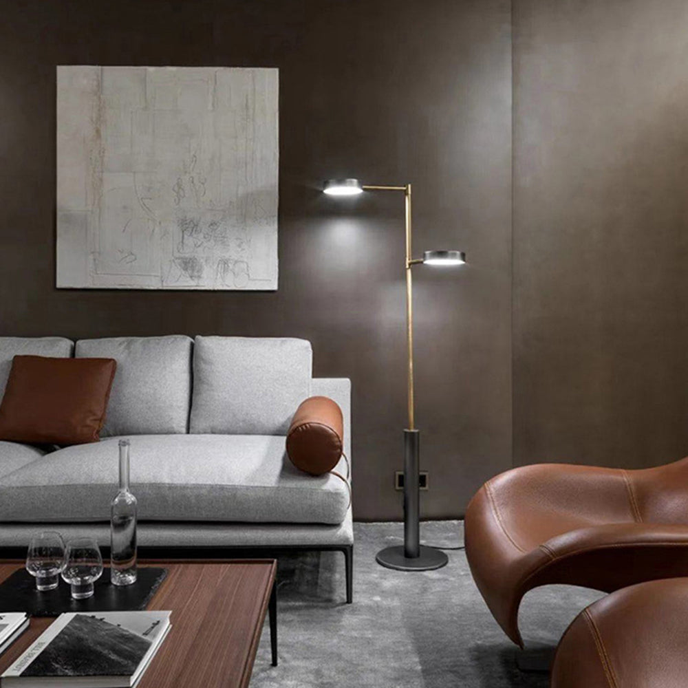 Salgado Minimalistische LED Vloerlamp Zwart Goud Metaal Woonkamer