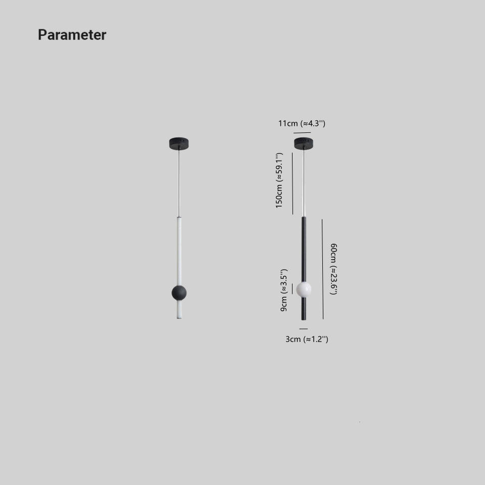Edge Minimalistisch LED Hanglampen Zwart Wit Metaal Glas Eetkamer