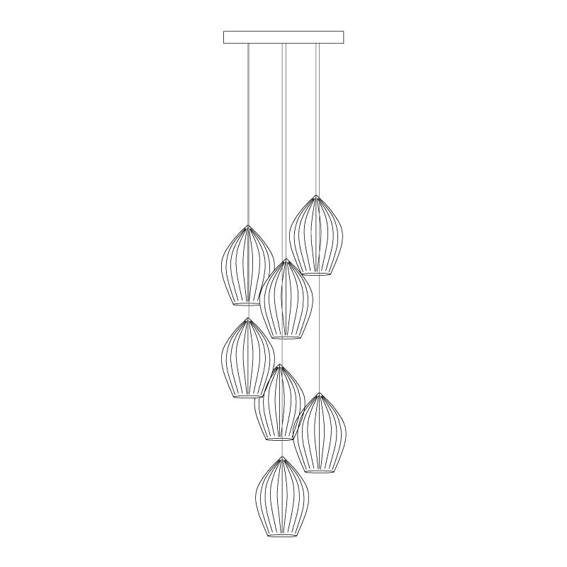 Virove hanglamp keramisch ribstructuur elegant