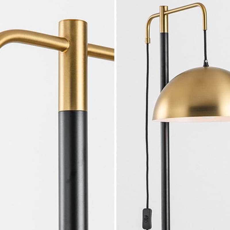 Carins Vintage Ronde LED Vloerlamp Zwart Goud Metaal Eetkamer Woonkamer