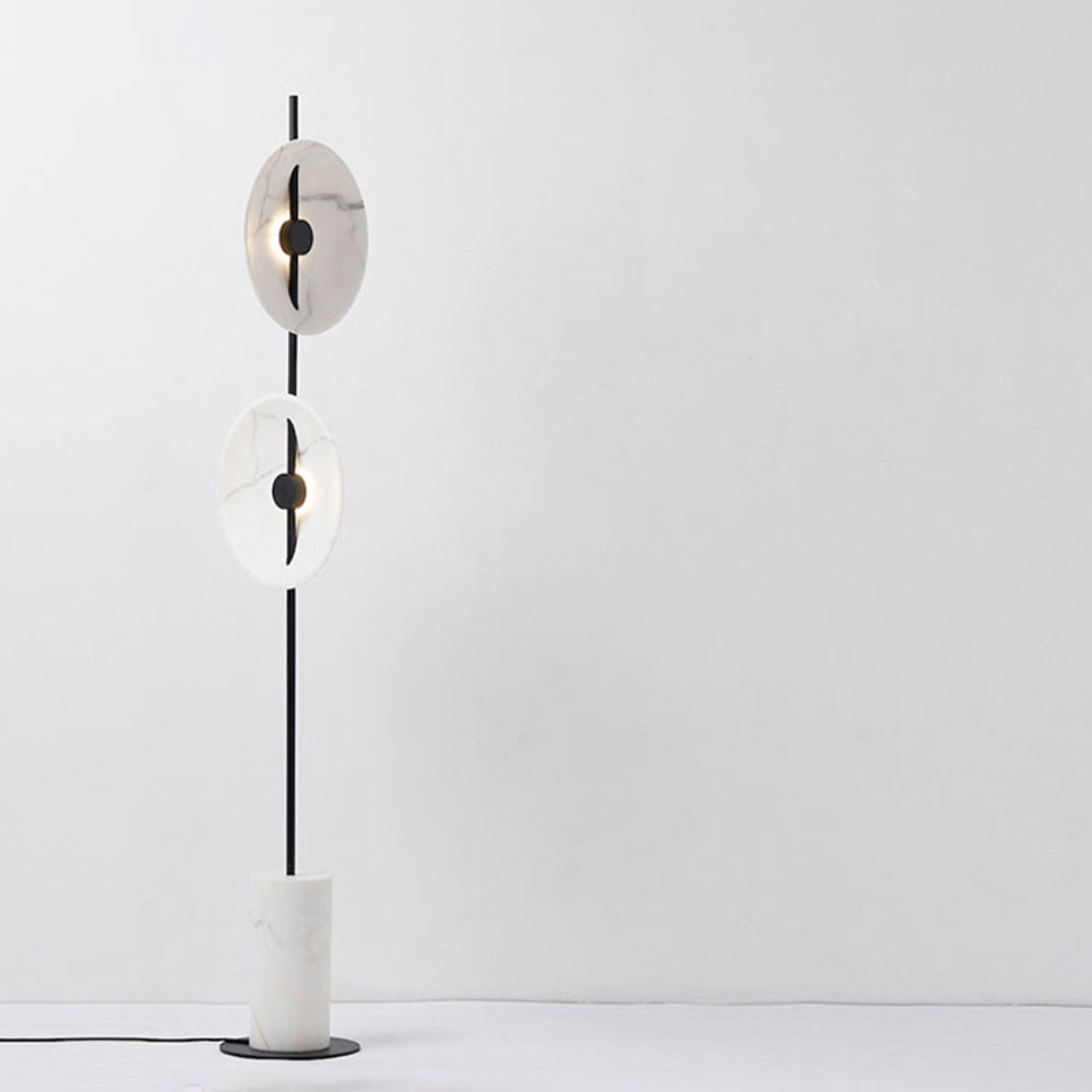 Salgado Vloerlamp, 2 Koppen, Marmer & Metaal
