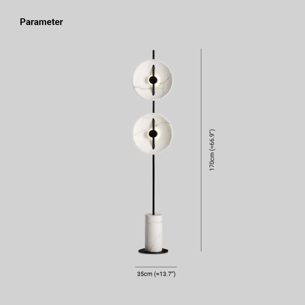 Salgado Vloerlamp, 2 Koppen, Marmer & Metaal