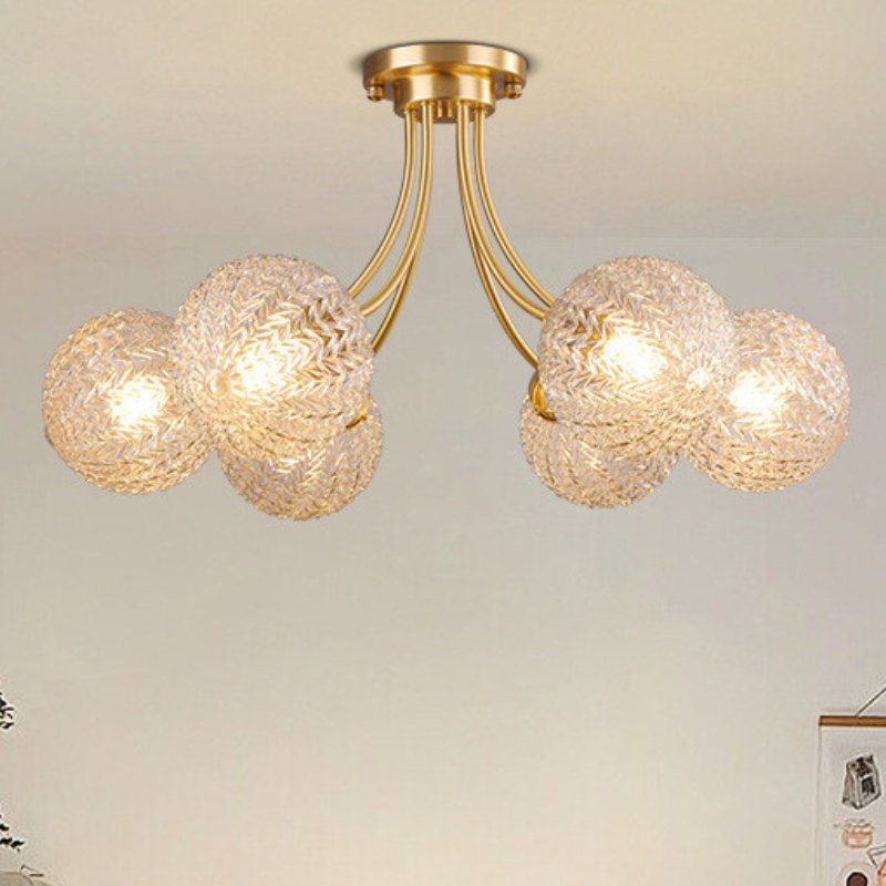 Valentina Moderne Metaal Glas Inbouwmontage Plafondlamp Slaapkamer