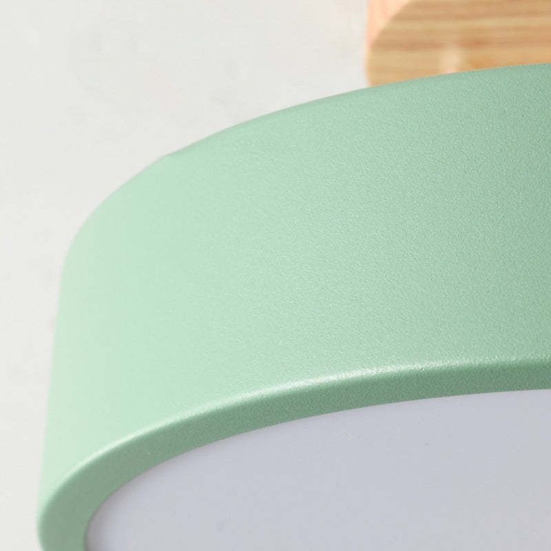Quinn Moderne LED Plafondlamp Hout/Acryl Hout/Wit/Roze/Groen/Grijs Slaap/Eet/Woonkamer