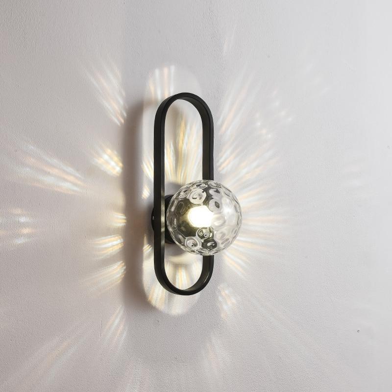Valentina Moderne Globe Wandlamp Voor Op Het Bed Metaal/Glas Voor Goud/Zwart Slaap/Leeskamer