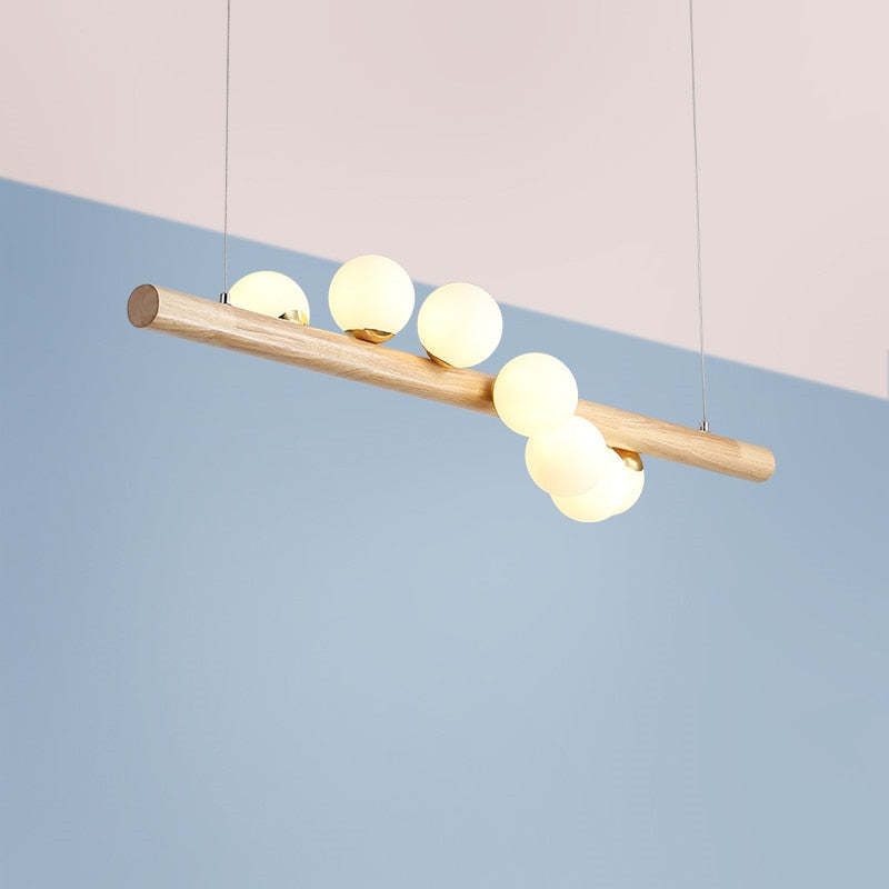 Valentina Hanglampen Bubble, Houten & Glas