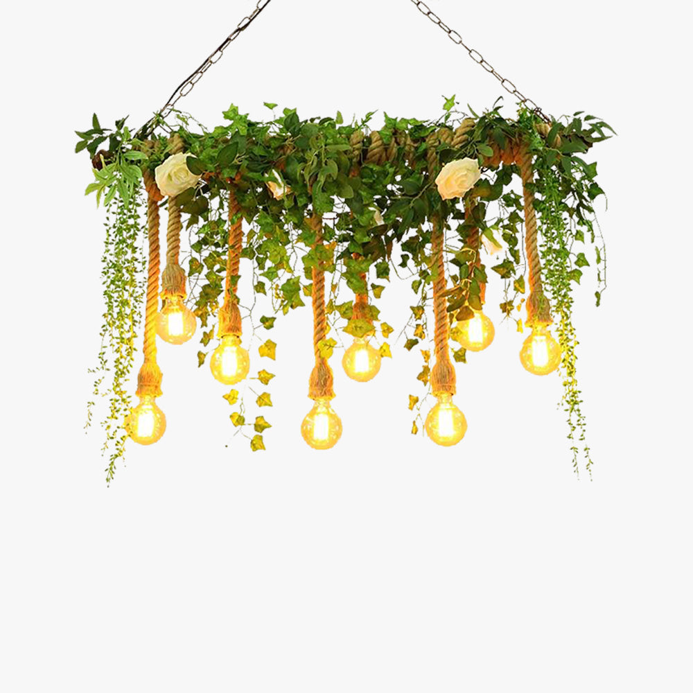 Nest Vintage Design LED Hanglamp Kunstgras Groen Woonkamer