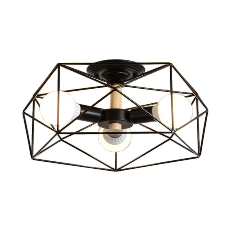 Cooley Moderne Geometrische Lantaarn Metaal Inbouw Plafondlamp Zwart/Wit/Goud
