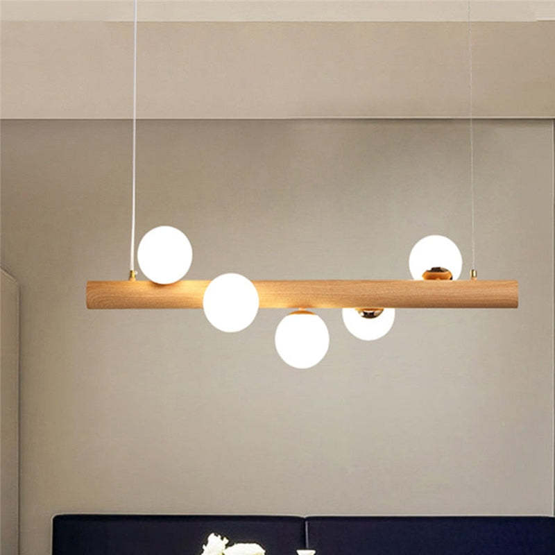 Valentina Hanglampen Bubble, Houten & Glas