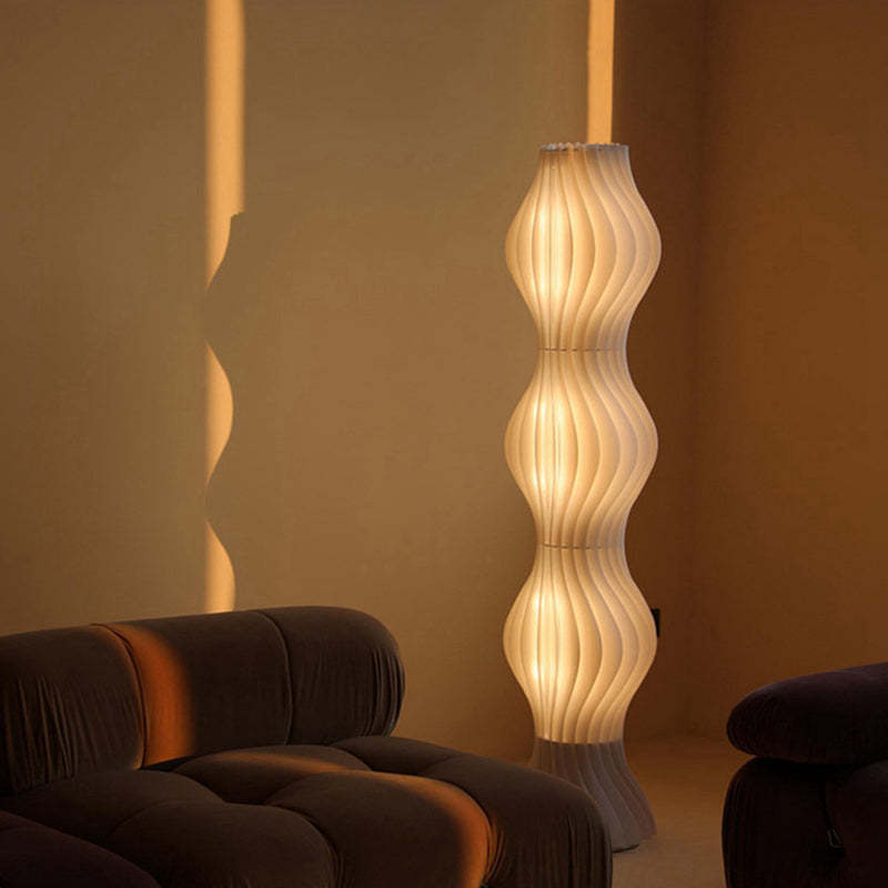 Salgado Vloerlampen Gevormd Grasrok Wit Metaal/Acryl Woonkamer/Slaapkamer