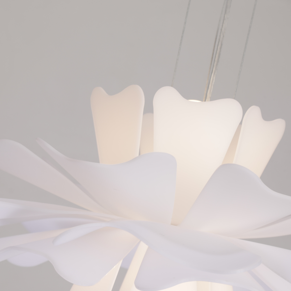 Bella Moderne Design Hanglamp Bloem Wit Metaal Woonkamer Slaapkamer