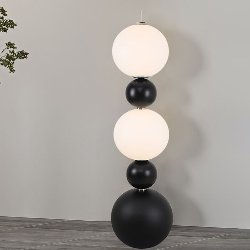 Valentina Moderne Design LED Balvormige Vloerlamp Hars/Glas Zwart/Wit Eetkamer/Woonkamer/Kelder/Hal
