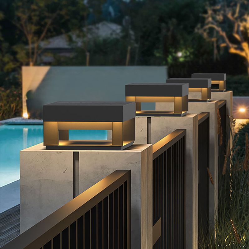 Riley Moderne LED Kubus Buitenlamp Zonne Metaal Zwart Tuin/Stoeprand/Balkon