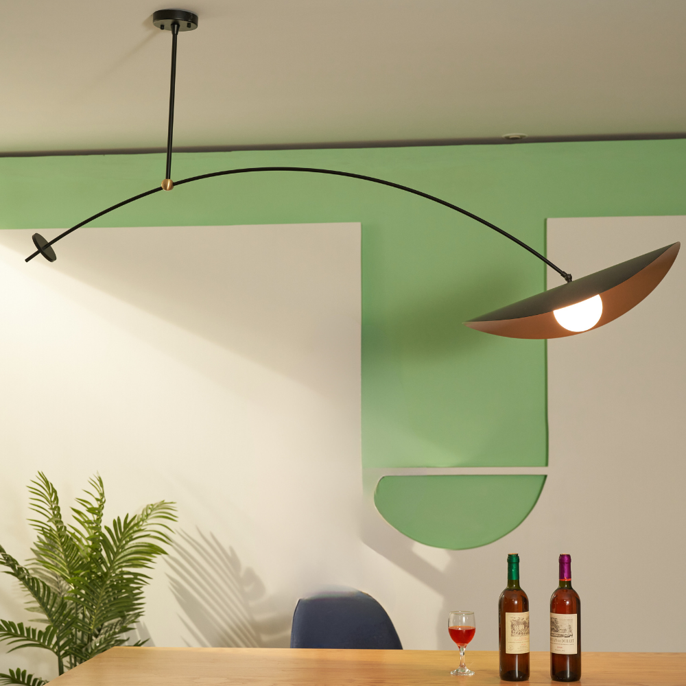 Carins Moderne Lotusblad LED Hanglamp Zwart/Goud Metaal Woonkamer