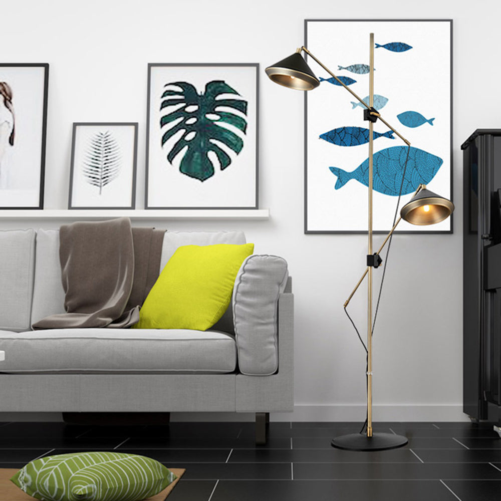 Carins Vintage Kleine LED Vloerlampen Zwart Metaal Slaapkamer
