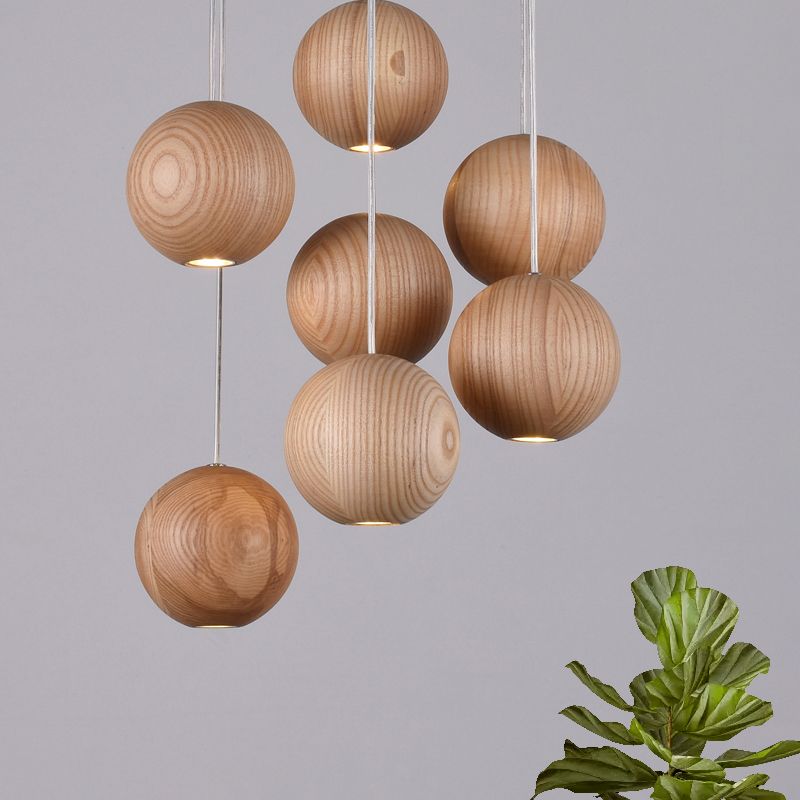 Ozawa Moderne Design Globe LED Hanglamp Hout Woonkamer Keuken