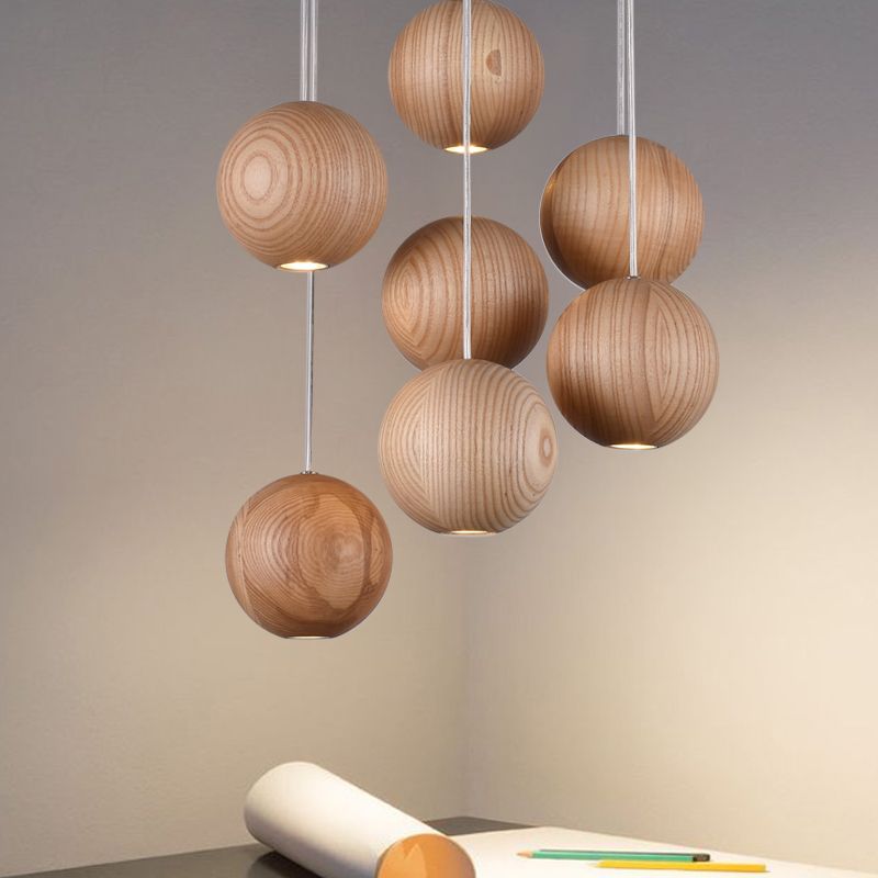 Ozawa Moderne Design Globe LED Hanglamp Hout Woonkamer Keuken