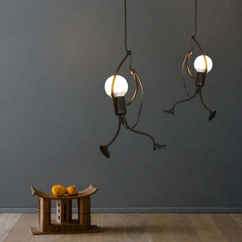 Salgado Retro Design Man LED Hanglamp Metaal Zwart/Wit Slaap/Woon/Eetkamer