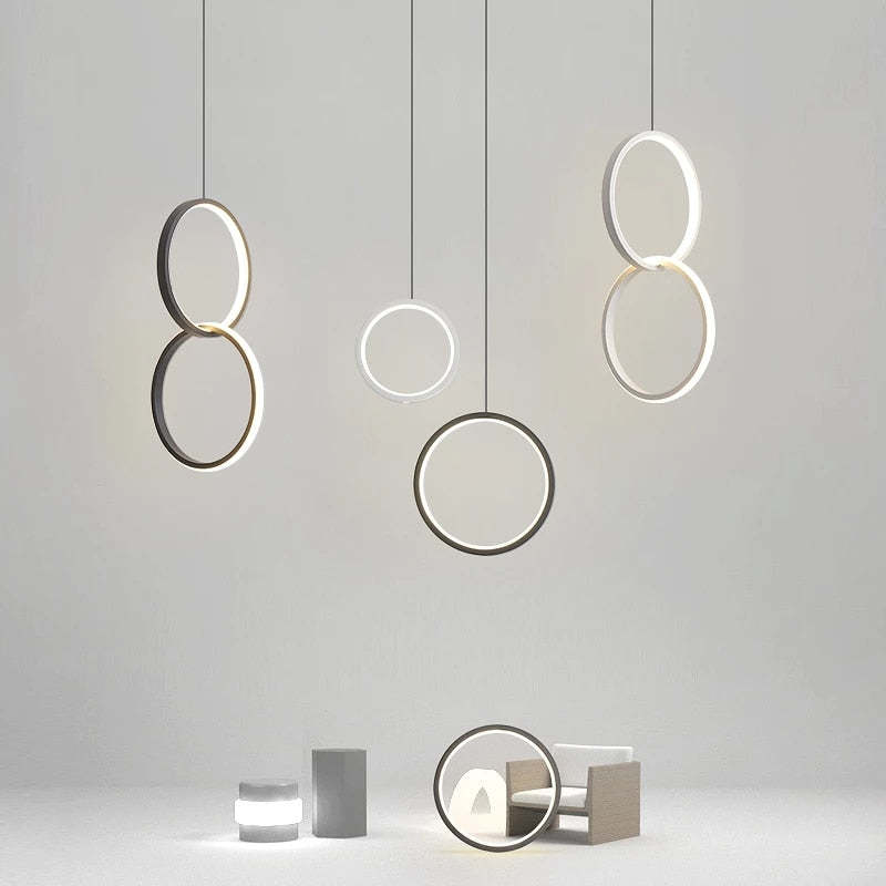 Nyla Moderne Rond LED Hanglampen Metaal/Acryl Zwart/Wit Woonkamer/Slaapkamer