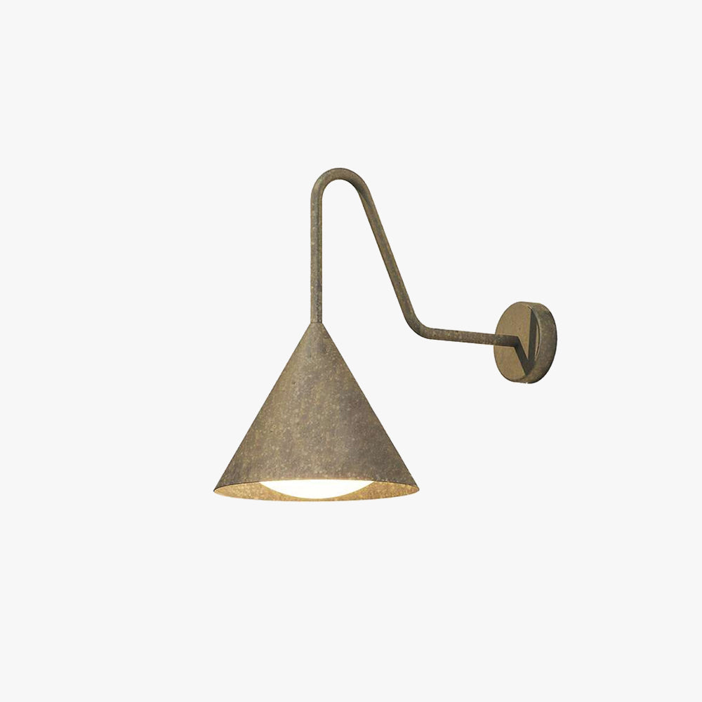 Carins Moderne Kegel LED Buitenlamp Zwart/Goud Metaal Waterdicht