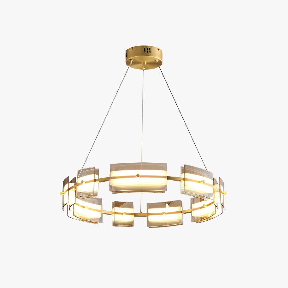 Evette Moderne Design LED Minimalistische Ring Hanglamp Metalen/Glas Zwart/Goud Slaap/Eetkamer