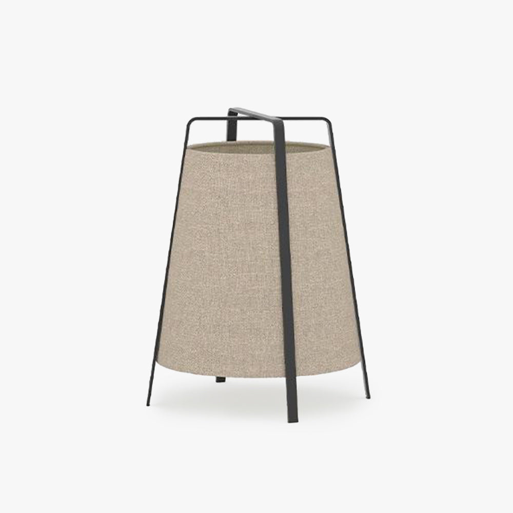 Renée Moderne LED Vloerlamp Metaal/Stof Zwart/Vlas Slaap/Woon/Eetkamer