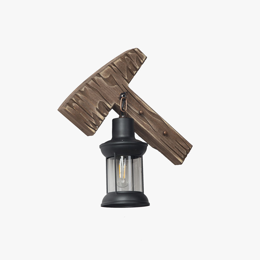 Austin Hamervorm Vintage Wandlamp, Hout/Metaal, Woonk/ Eetk/Slaapkamer
