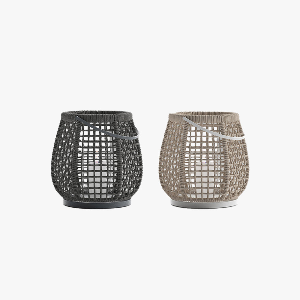 Ritta Vintage Design LED Buitenlamp Metaal/Twine Zwart Buiten