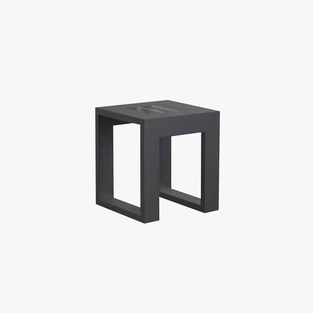 Orr Eenvoudige Holle Kubus LED Vloerlamp Zwart Metaal/Acryl Buiten
