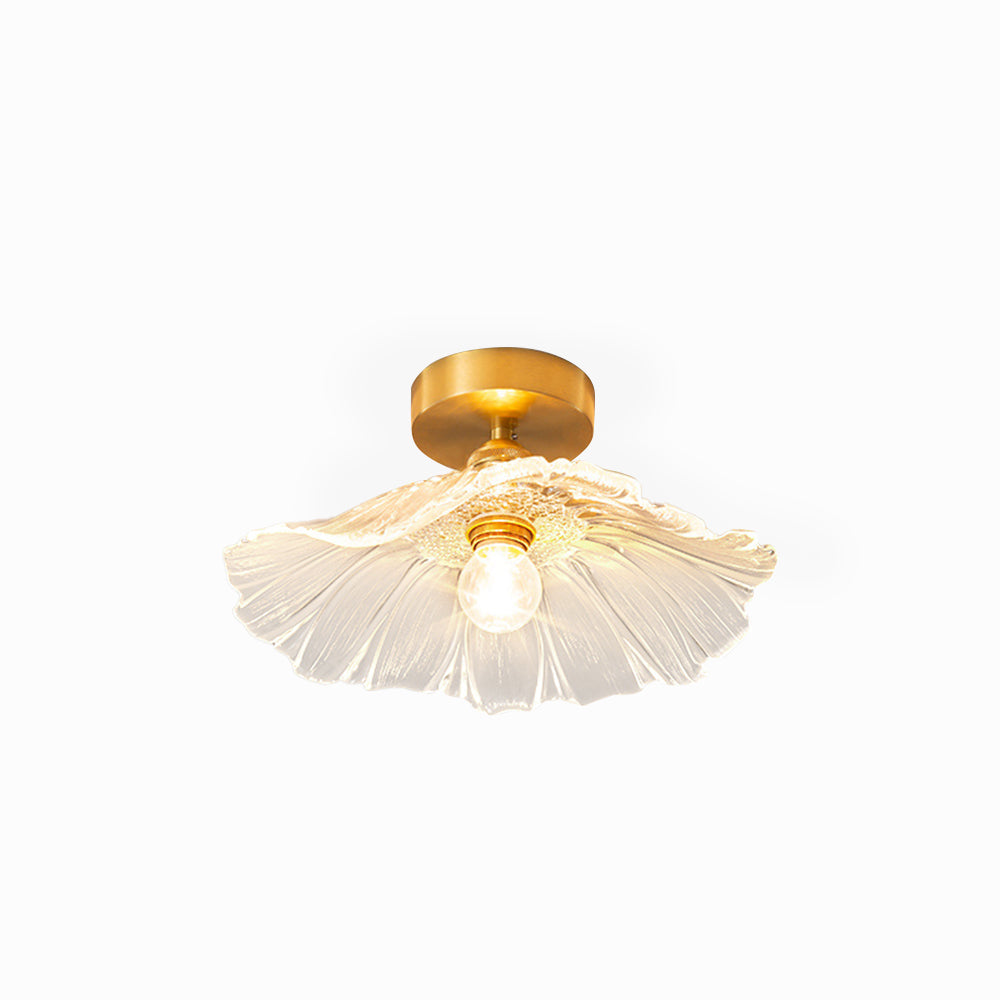 Carins Art Deco Bloem LED Hanglamp/Plafondlamp Helder/Groen Glas