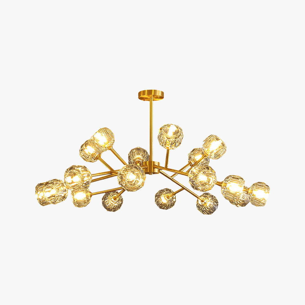 Valentina Moderne Design LED Hanglamp Geblazen Metaal/Kristal Goud Slaap/Eetkamer