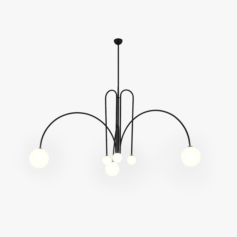 Avi Moderne Met Dubbele Laag Glas Wit/Zwarte Hanglamp, Woonk/Eetk/ Slaapkamer