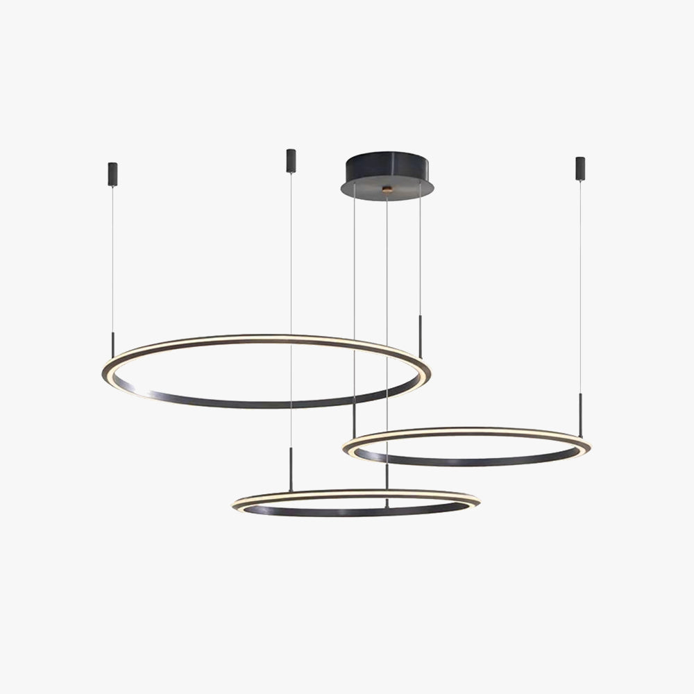 Arisha Minimalist Ring Metal Pendant Light, Black