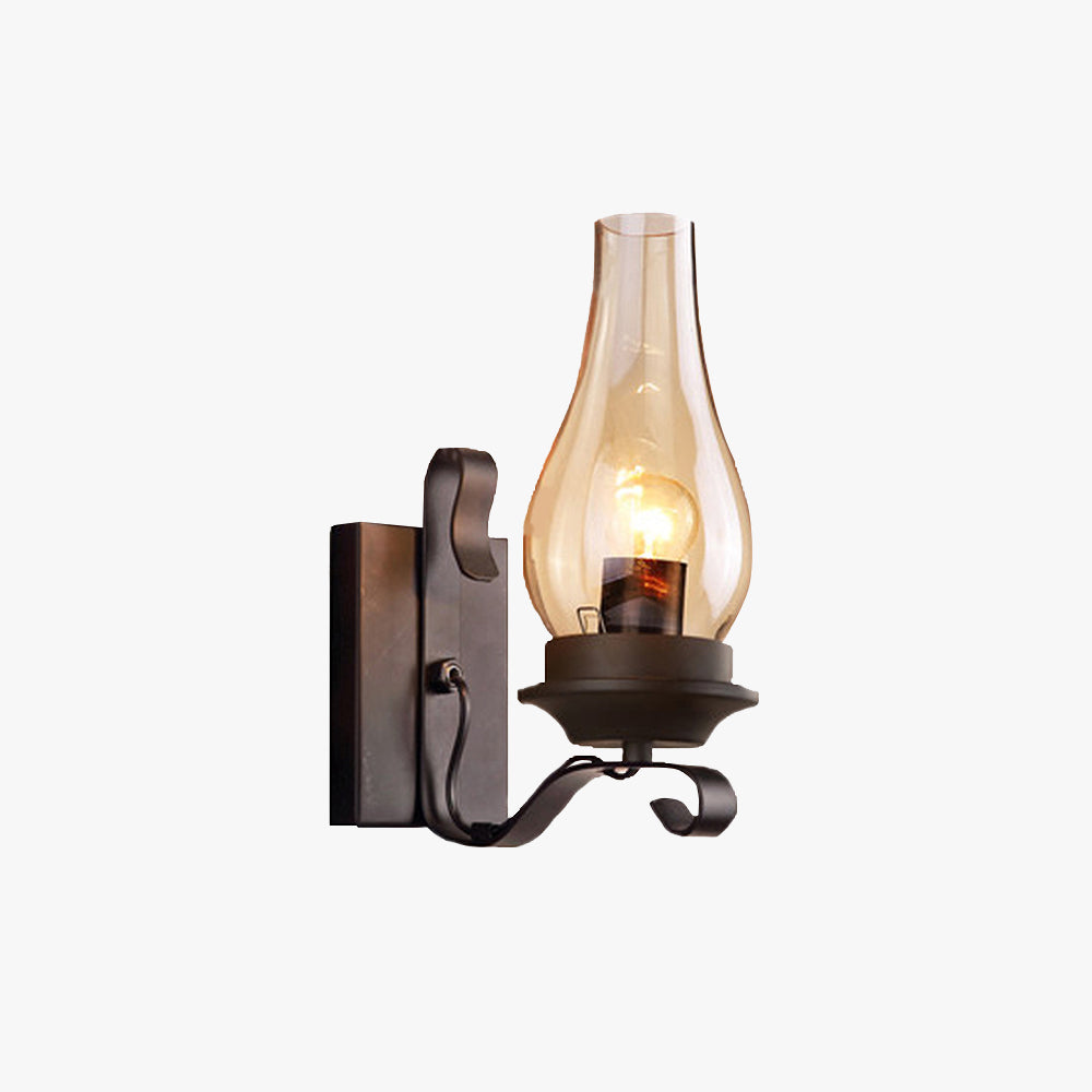 Alessio Vintage Design Kaars Wandlamp Hout Metalen Woon/Slaapkamer