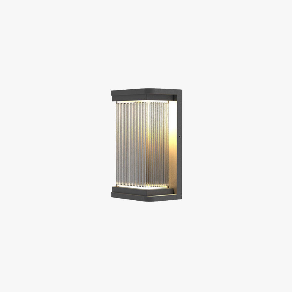 Orr Moderne Design Rechthoekig LED Wandlamp Metaal Zwart Buiten