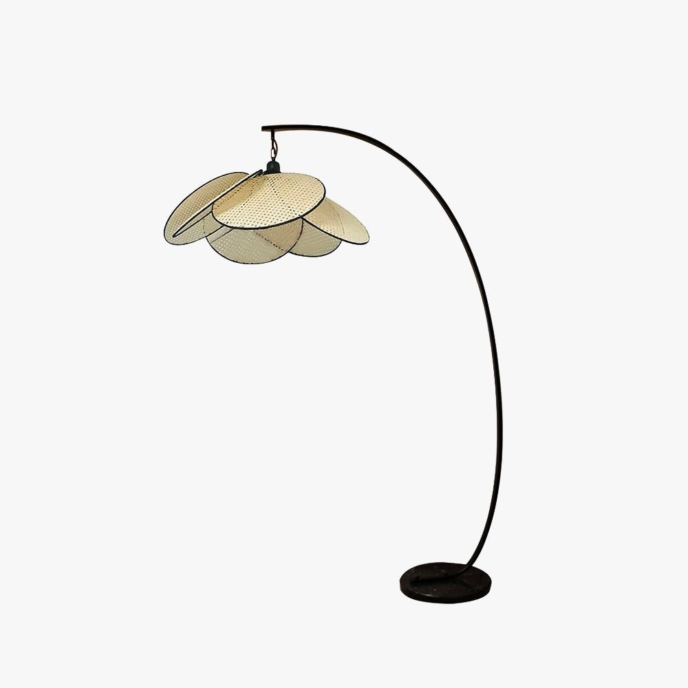 Ritta Design LED Vloerlamp Zwart Metaal Rotan Eetkamer Woonkamer