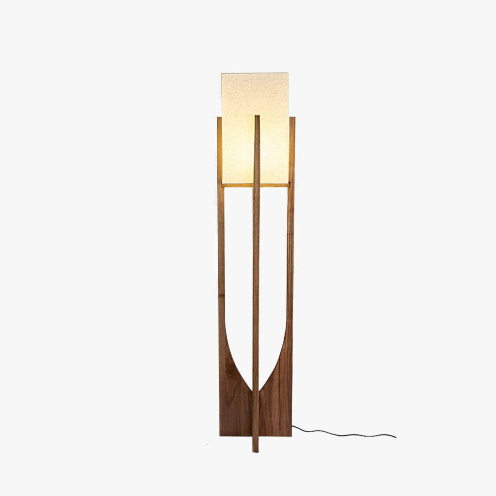 Ozawa Design Rechthoekig Blok LED Vloerlamp Walnoot Hout Woonkamer/Eetkamer