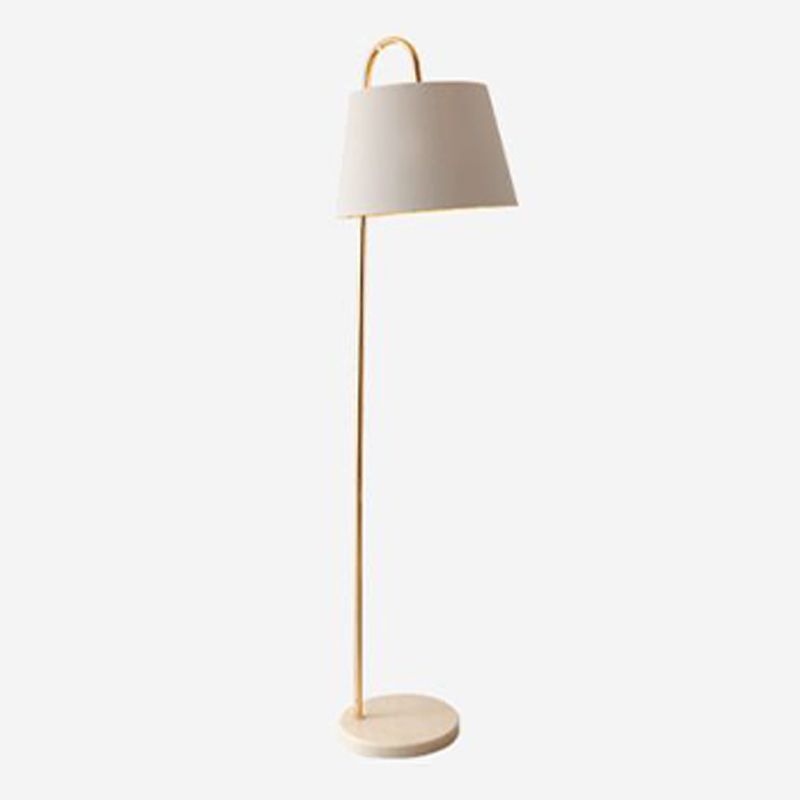 Eryn Moderne Cilinder Vloerlamp, Zwart/Wit, Metaal/Stof, Slaapkamer