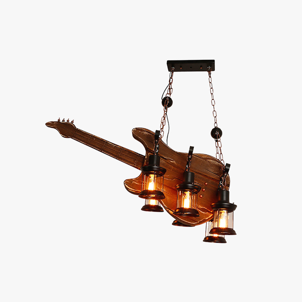 Austin Farmhouse Guitar Pendant Light, Metal/Wood, Walnut