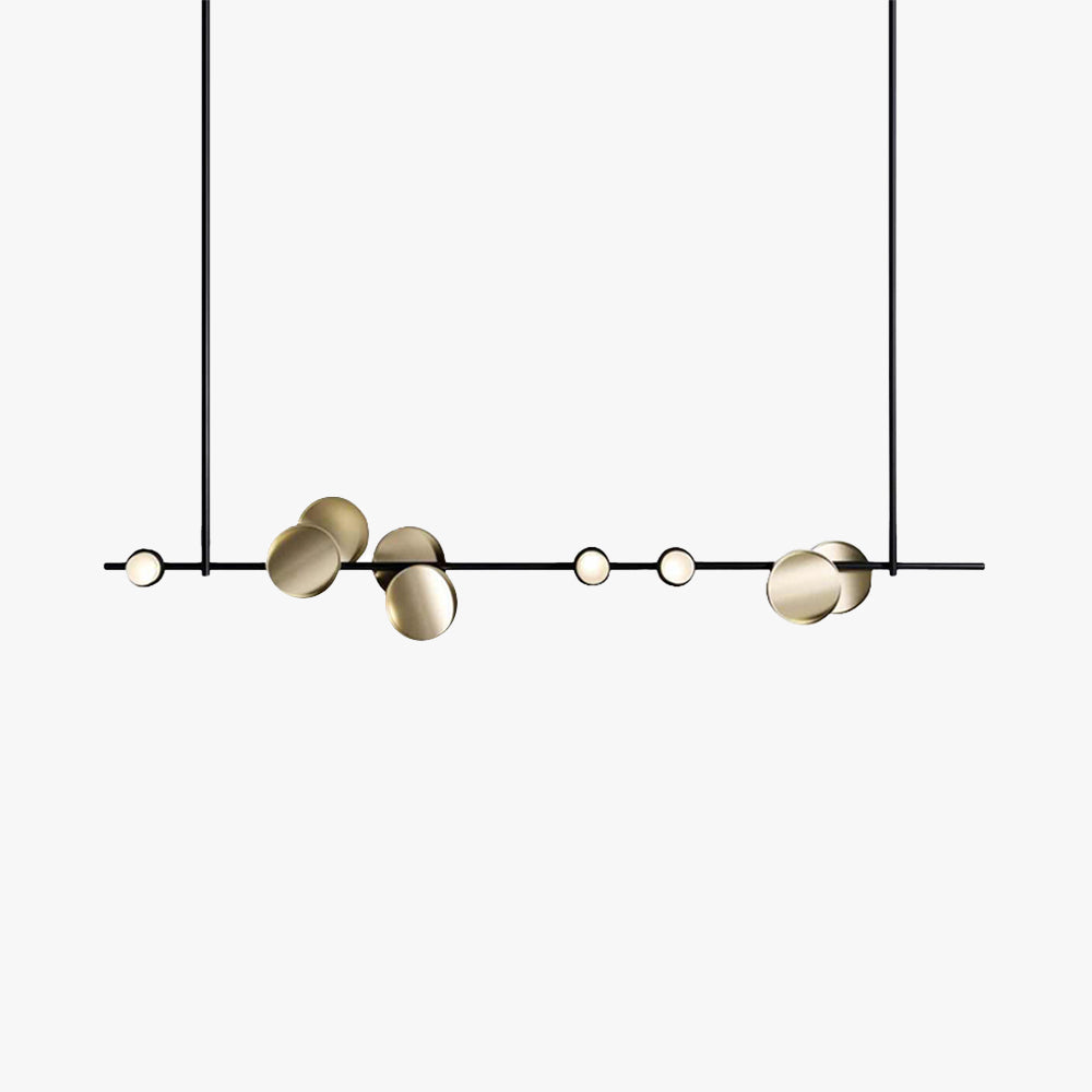 Avi Minimalistische Design Lineaire Metalen Hanglamp, Zwart, Woonk/Eetkamer