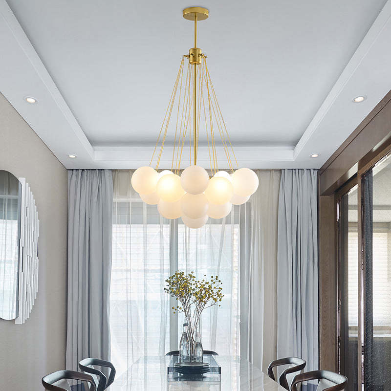 Valentina Design Bol LED Hanglamp Metaal/Glas Zwart/Goud Slaap/Eet/Woonkamer